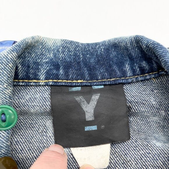 VTG 80s Y Womens Denim Jacket Size Small Buttons Retro Funky Preppy Maximalist - Picture 4 of 9